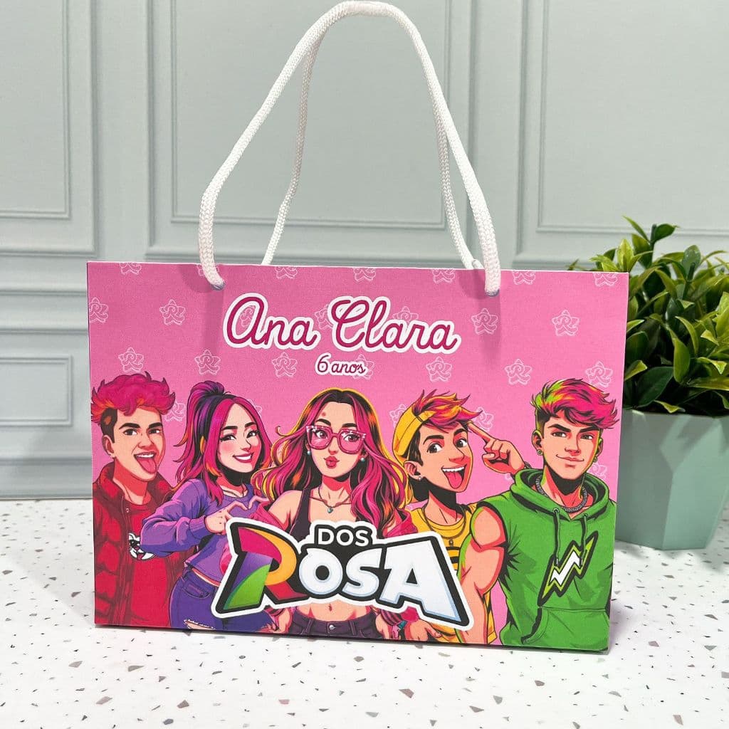 Sacolinha Emily Vick Personalizada Clube dos Rosas Lembrancinha Festa Sacola Surpresa Bolsinha Bolsa PEGUE E MONTE