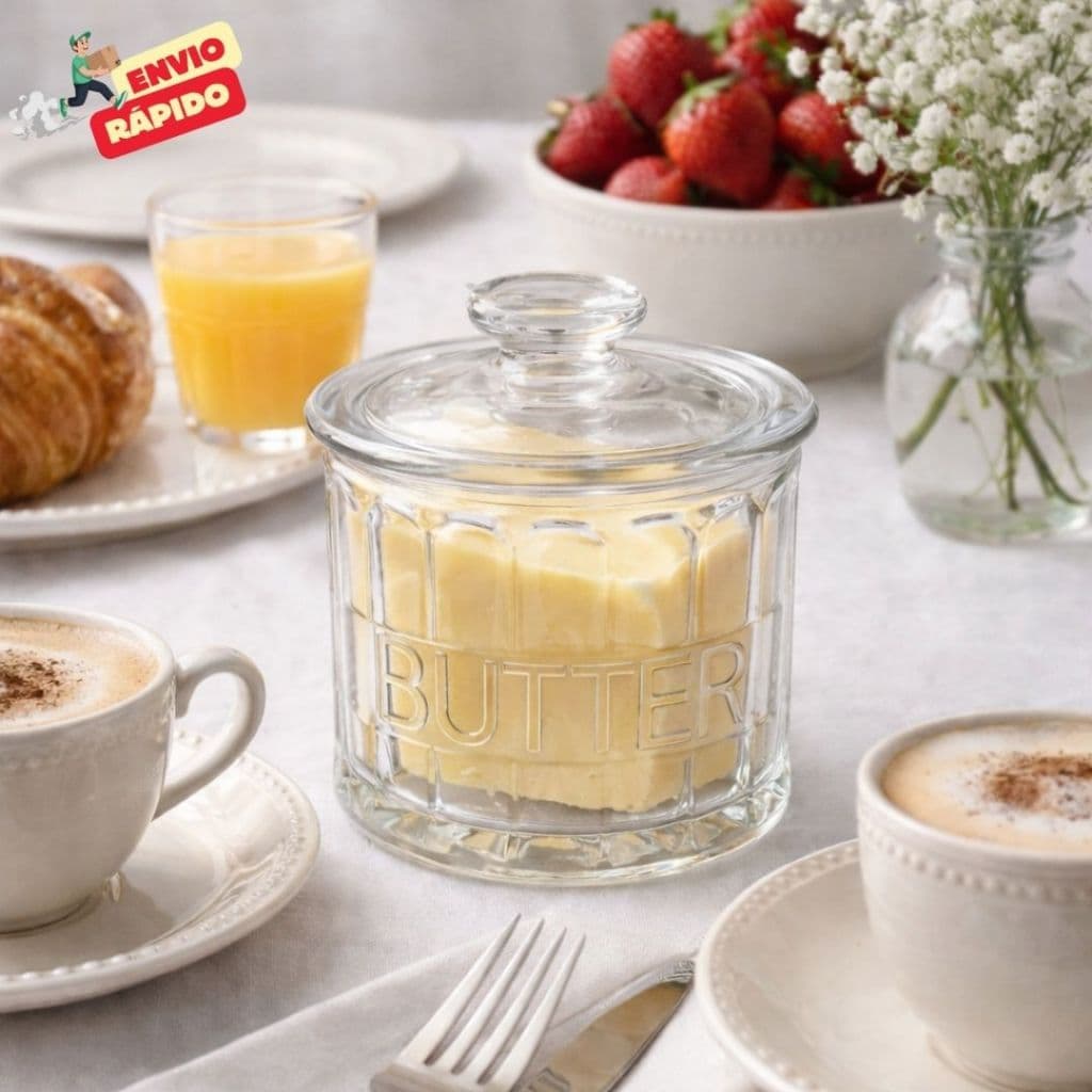 Manteigueira Francesa Wolff Harmony Cristal Porta Manteiga de Vidro Sempre Fresca Mesa Posta