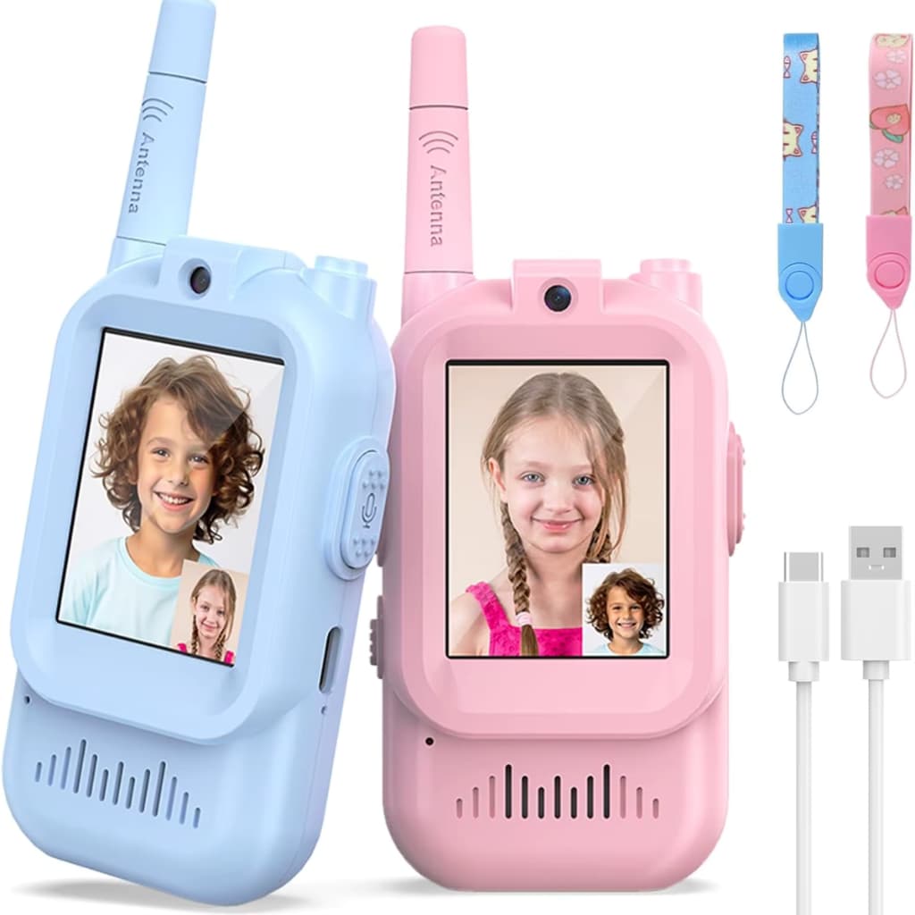 Walkie-talkie Infantil Com Vídeo Comunicação Sem Fio Kit 2