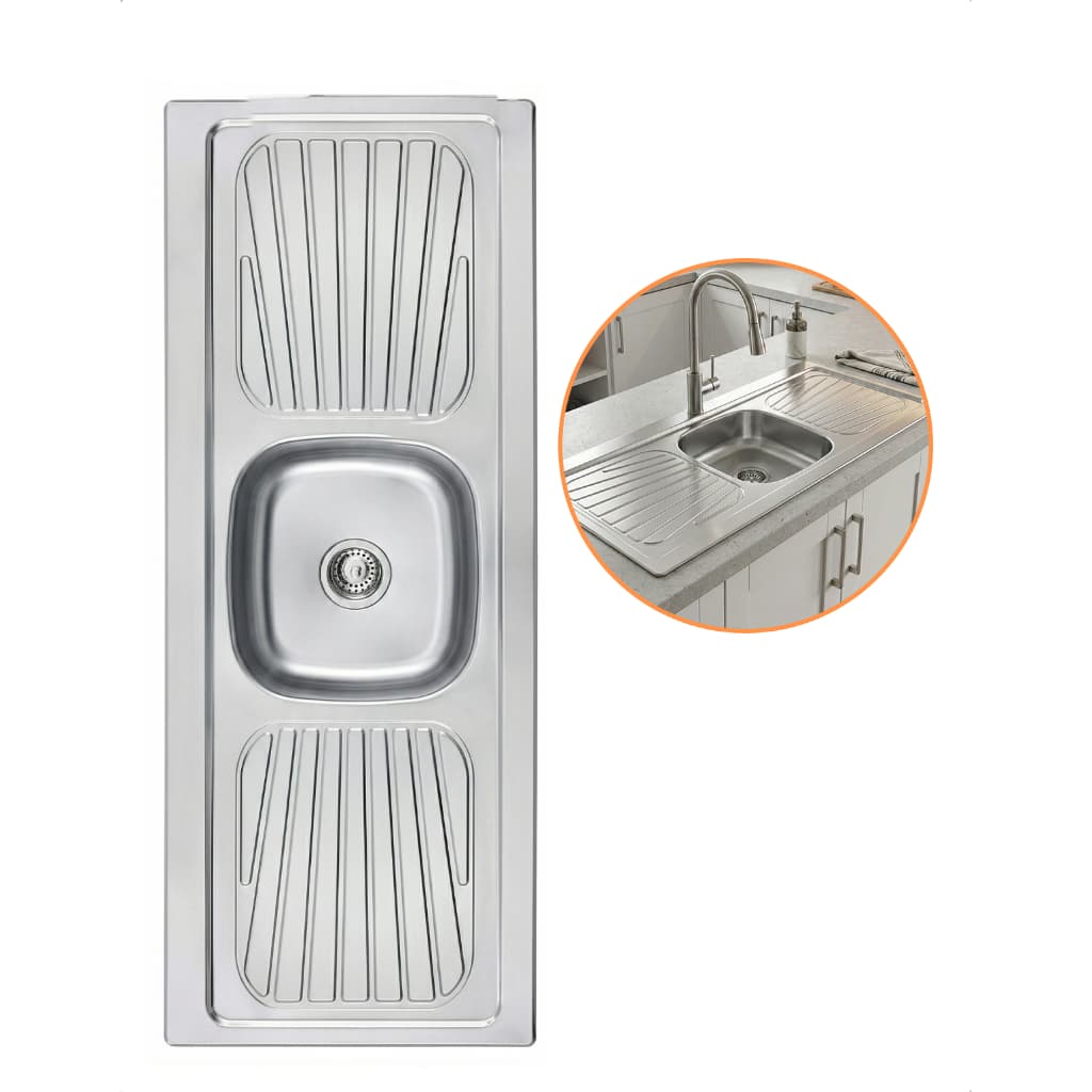 Pia Aço Inoxidável Tramontina Inox Escovado Tramontina 1,05m 10 Litros Retangular Resistente Cozinha