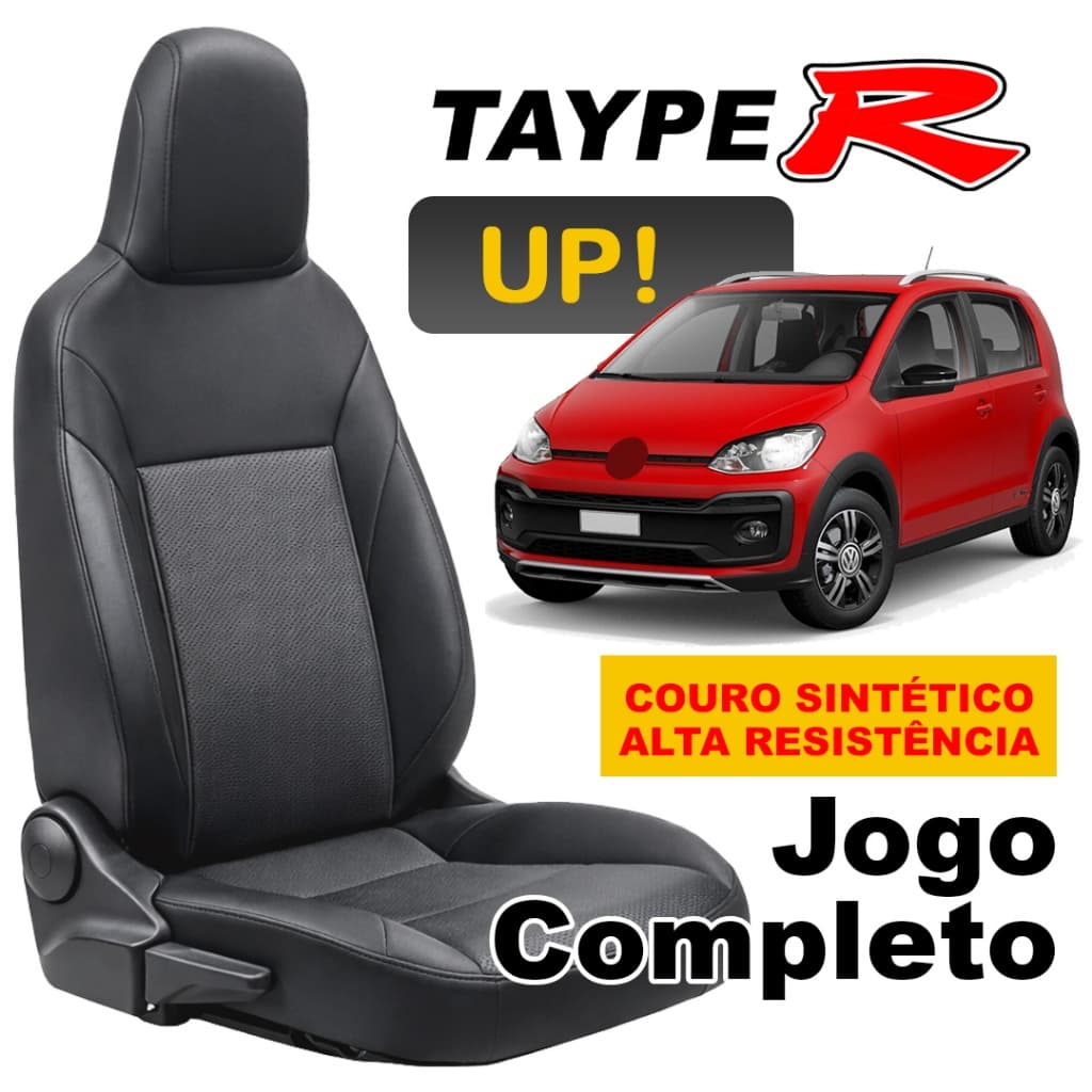 Capa de Banco Carro Volkswagen Up Couro Sintético Courvin kit Completo Premium Costura Reforçada