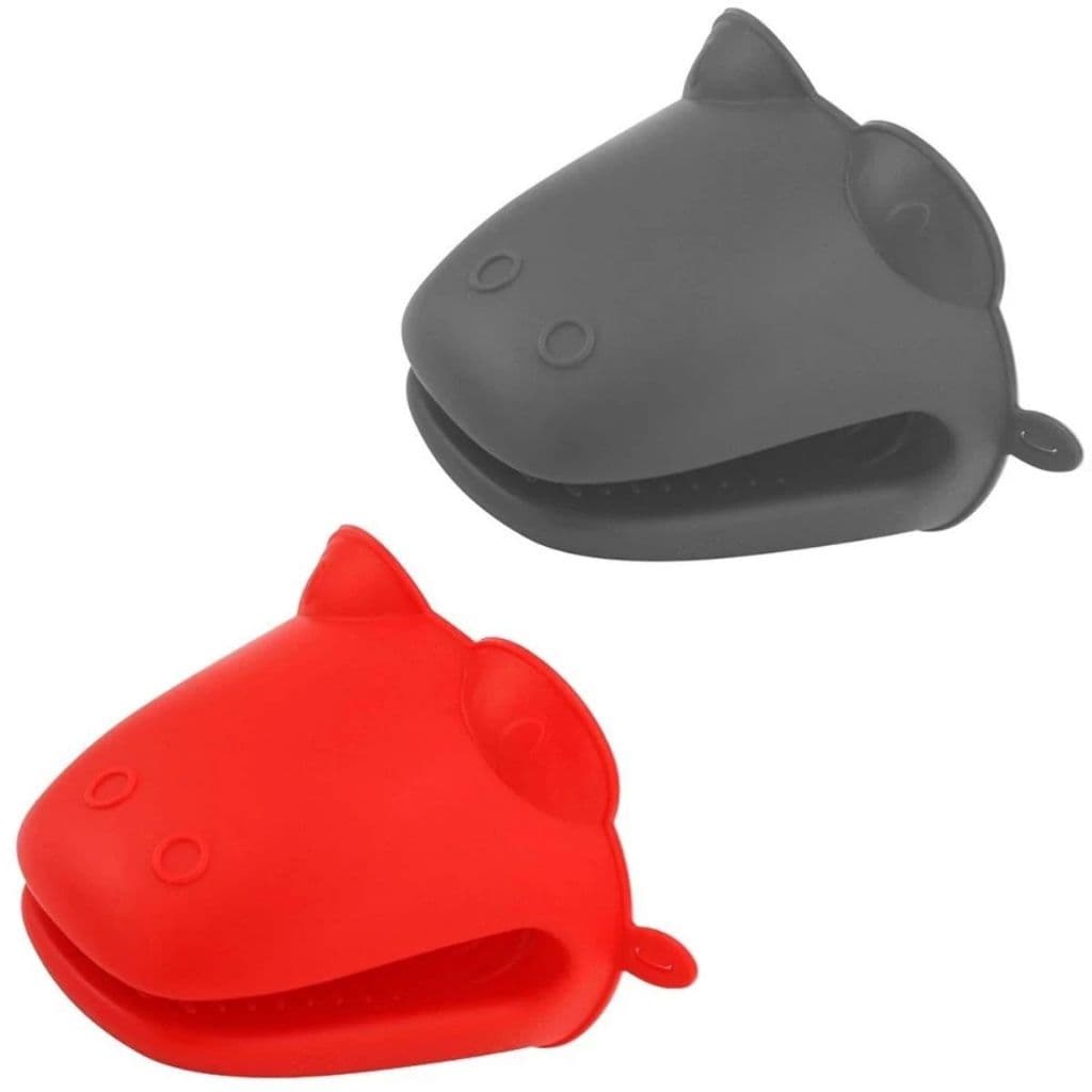 Pegador De Silicone Jacaré 12cm X 9cm Resistente A Temperatura -40°C Até 230°C Vermelho Cinza