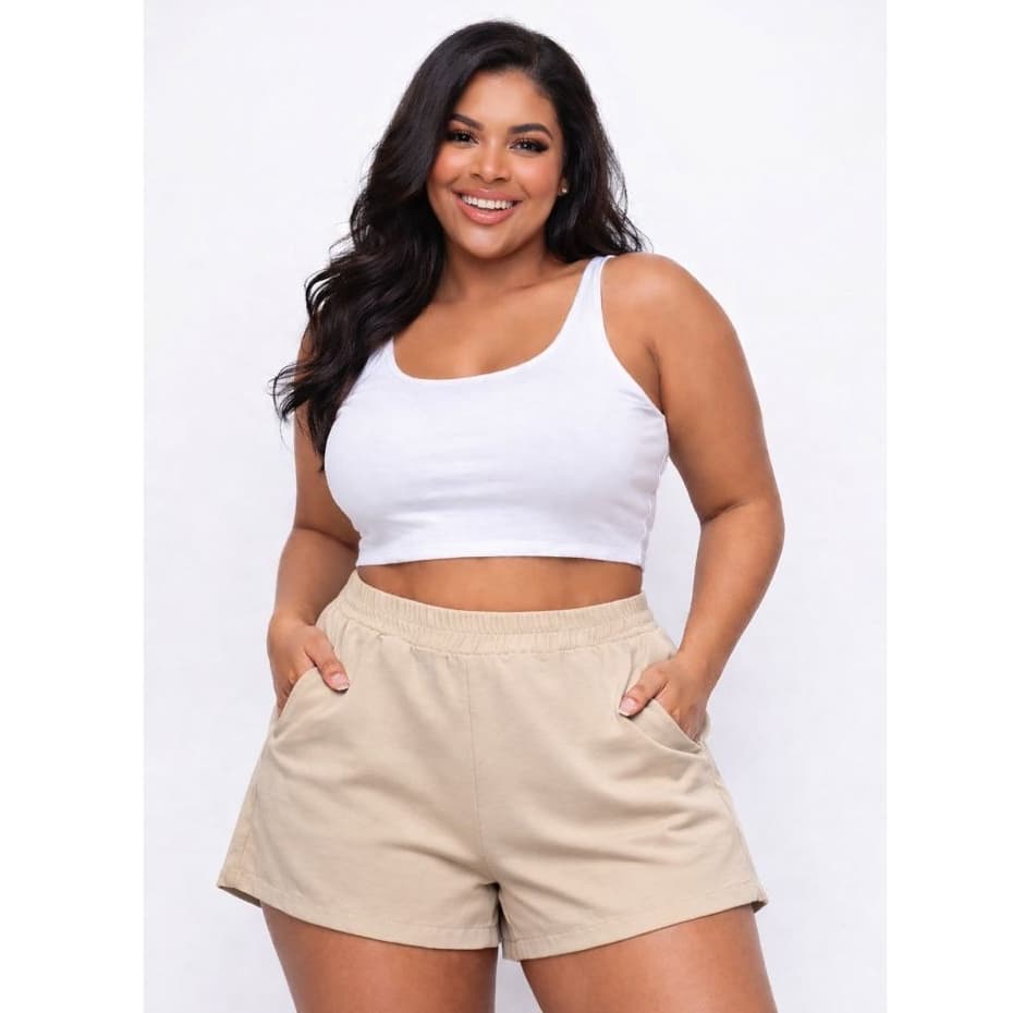 Short Duna Plus Size Verão Saída de Praia Cintura Alta Confortável Soltinho Leve Casual  G1 G2 G3 G4