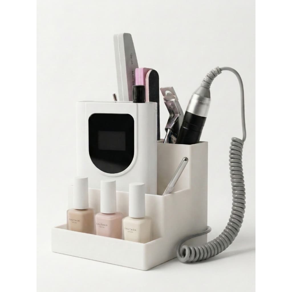 Organizador de Brocas e Motor de Lixa Profissional – Suporte Porta Lixa Elétrica Nail Designer