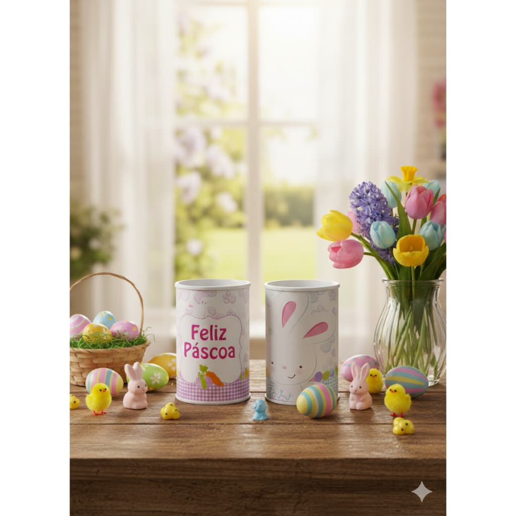 Cofrinho Personalizado +laço + embalagem PÁSCOA |  Lembrancinha Festa Infantil l COELHINHO DA PÁSCOA