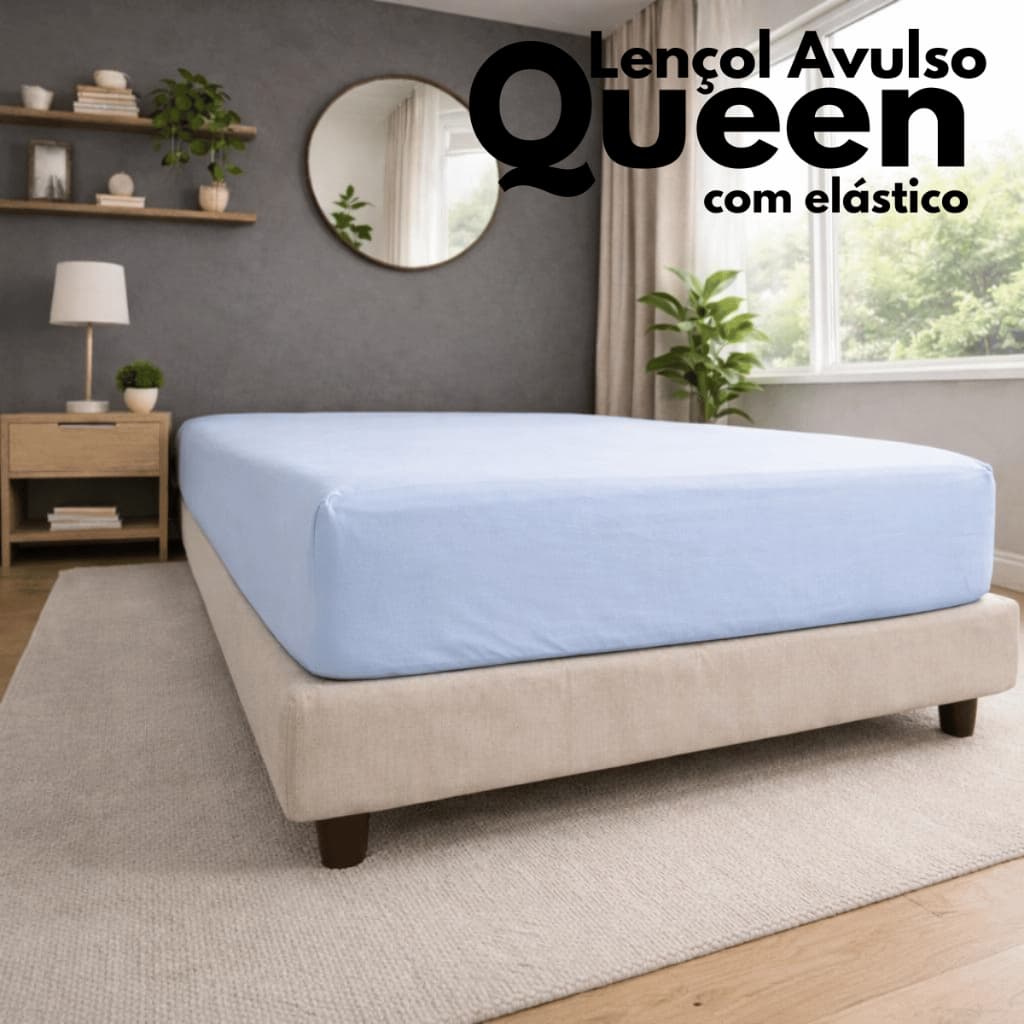 Lençol Queen Avulso Cama Box Posta Liso Tecido Micropercal