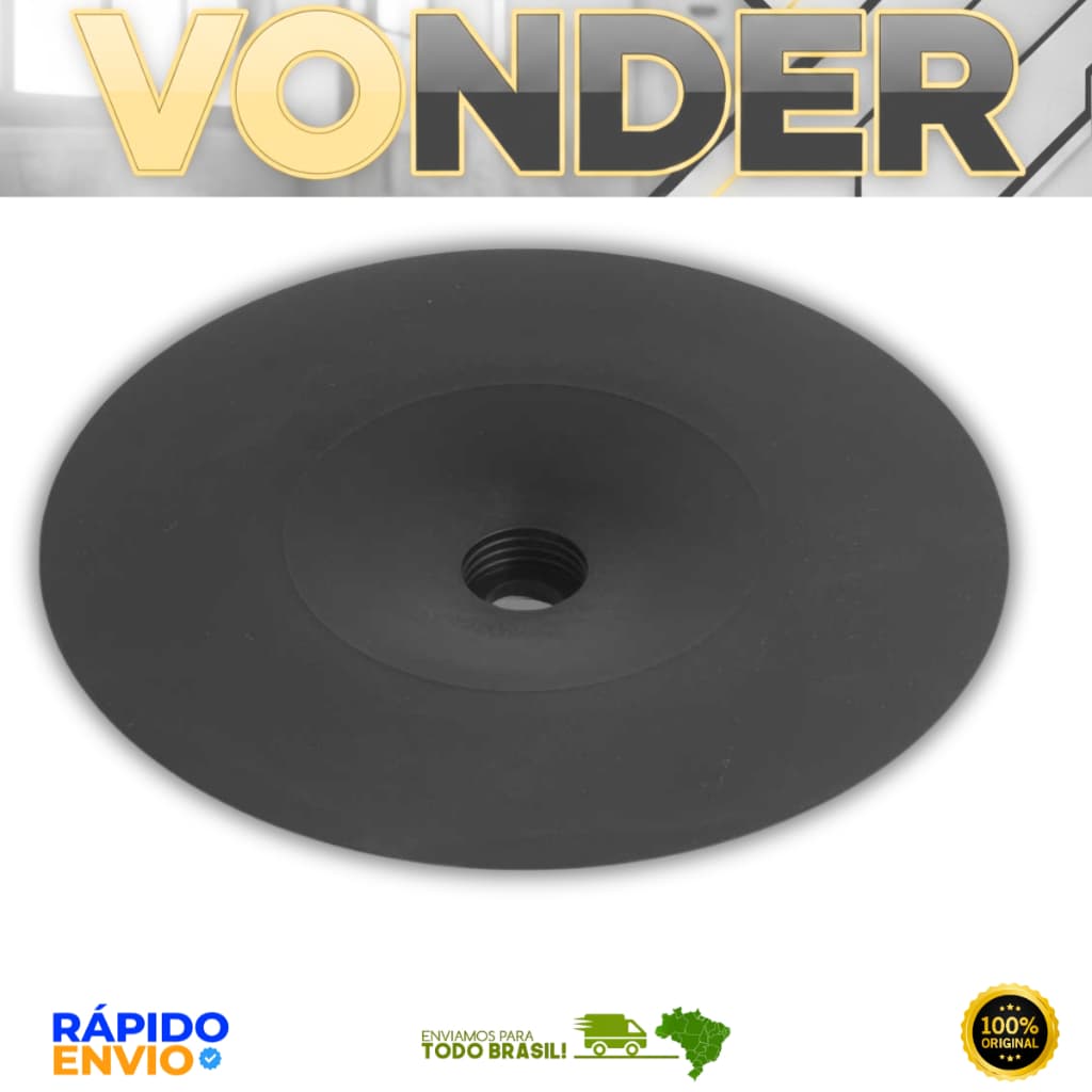 Disco De Borracha 7'' Suporte Para Lixa Flexivel Alta Resistencia Vonder Oferta Premium Original