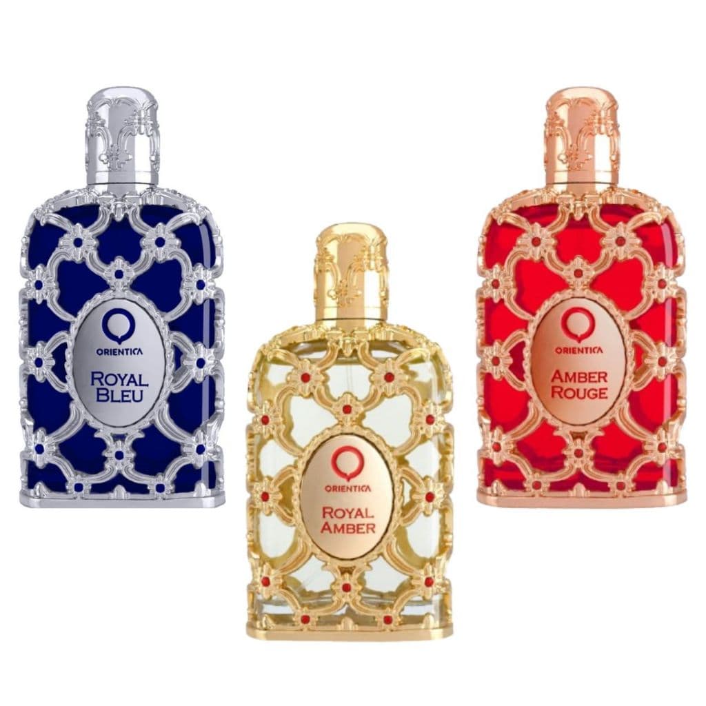 Kit de Perfumes Orientica Luxury Collection Amber Rouge + Royal Amber + Royal Bleu - 3 x 30ml   Eau de Parfum