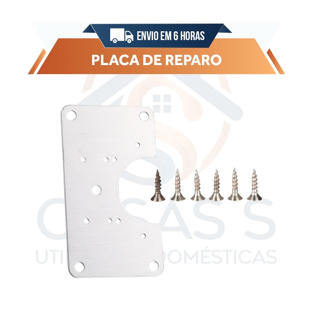Kit Com 10 Placas De Reparo Para Dobradiças De Armário MDF - Ideal Para Conserto De Portas