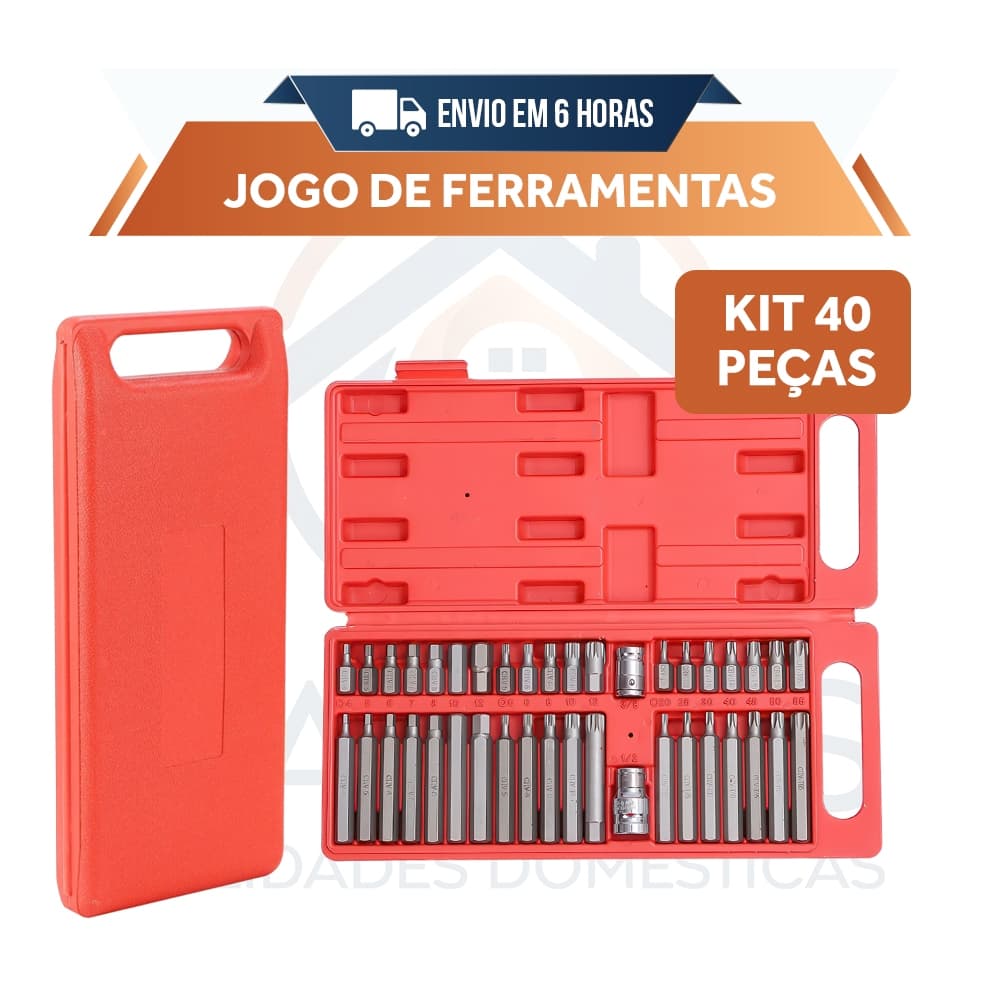 Kit Com 40 Peças De Ferramentas 40 Peças Bit Torx Allen Multidentado Crv De Alta Qualidade