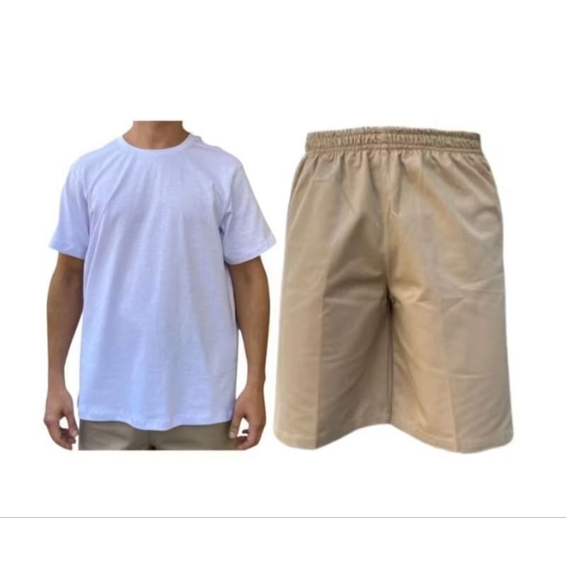 Kit Masculino 2 Peças CDP Cadeia – 1Camisetas Algodão + 1 Bermudas Brim