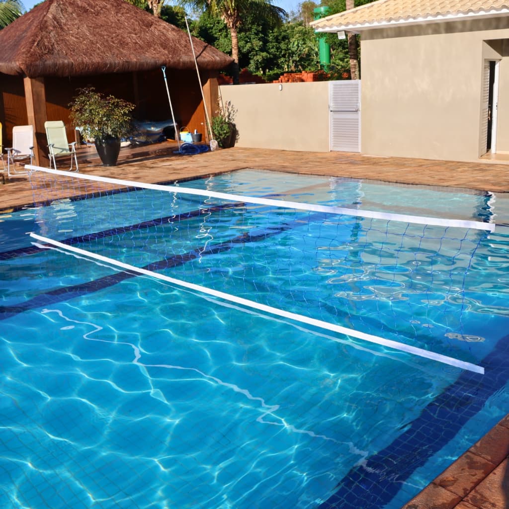Rede de Biribol para Piscina 5,5m Vôlei Aquático com 2 Faixa Reforçada Alta Durabilidade