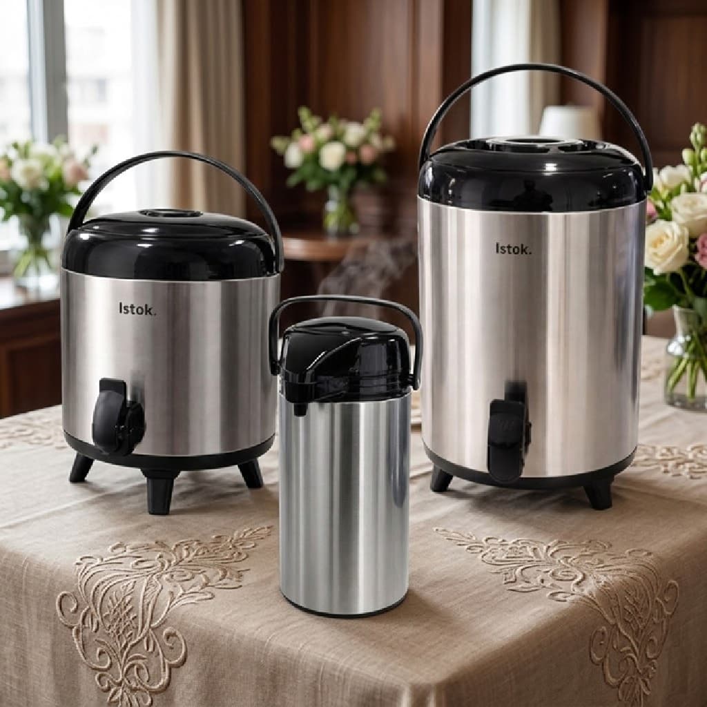 Garrafa Térmica Inox 1,9 / 5,5 / 9,5 L  Bebida Quente Fria Café Chá Água Suco Resistente Portátil