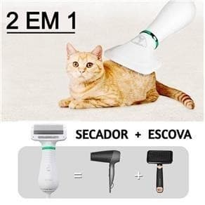 Escova Pet Secadora Elétrica para Cães e Gatos – Escova Pet Secagem Rápida e Remoção de Pelos