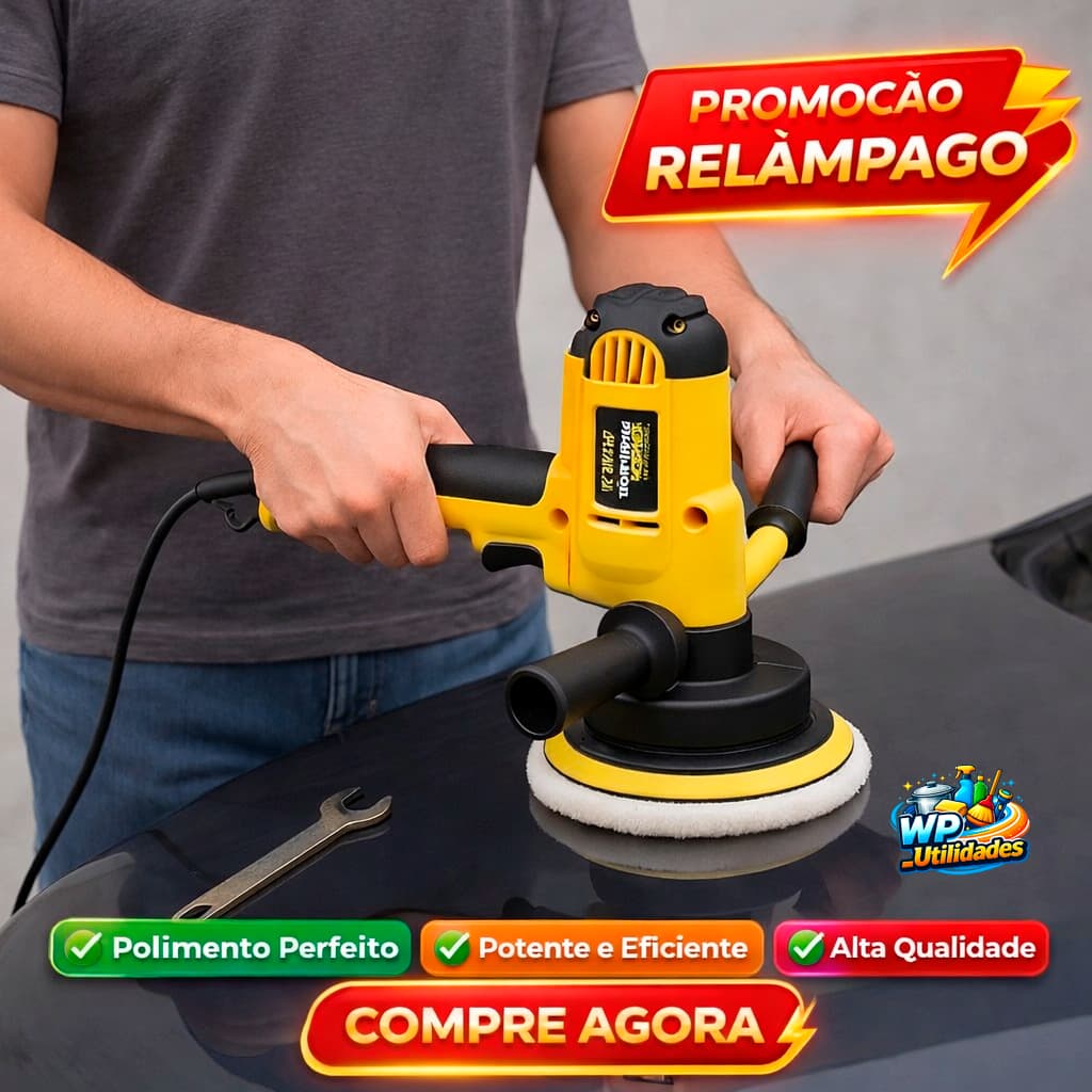 Politriz Automotiva Profissional 600W 127V 125mm Velocidade Variável Lixadeira Polidora Acabamento