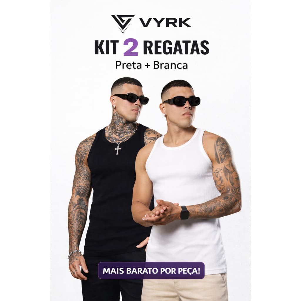 Kit 2 Regatas Masculinas Caneladas Premium Academia Casual Confortável