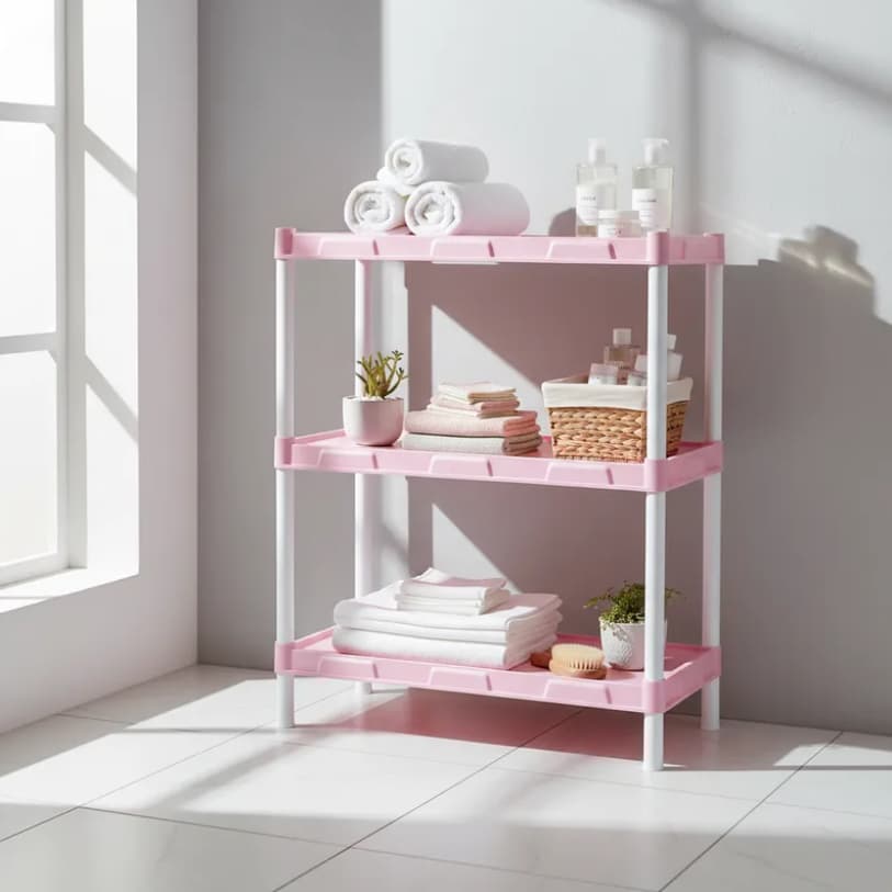Estante Organizadora Rosa Bebê Modular com 3 Prateleiras – 409
