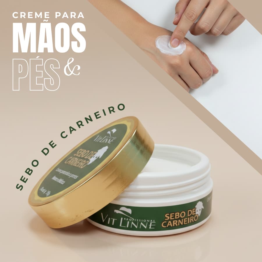 Sebo De Carneiro Creme 150g Super Hidratante Pés E Mãos Ureia E Cacau Tradicional