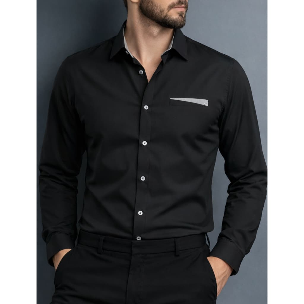 Camisa Masculina Premium Manga Longa Slim Fit Elegante Stilo M'ens - Trabalho, Eventos e Festas