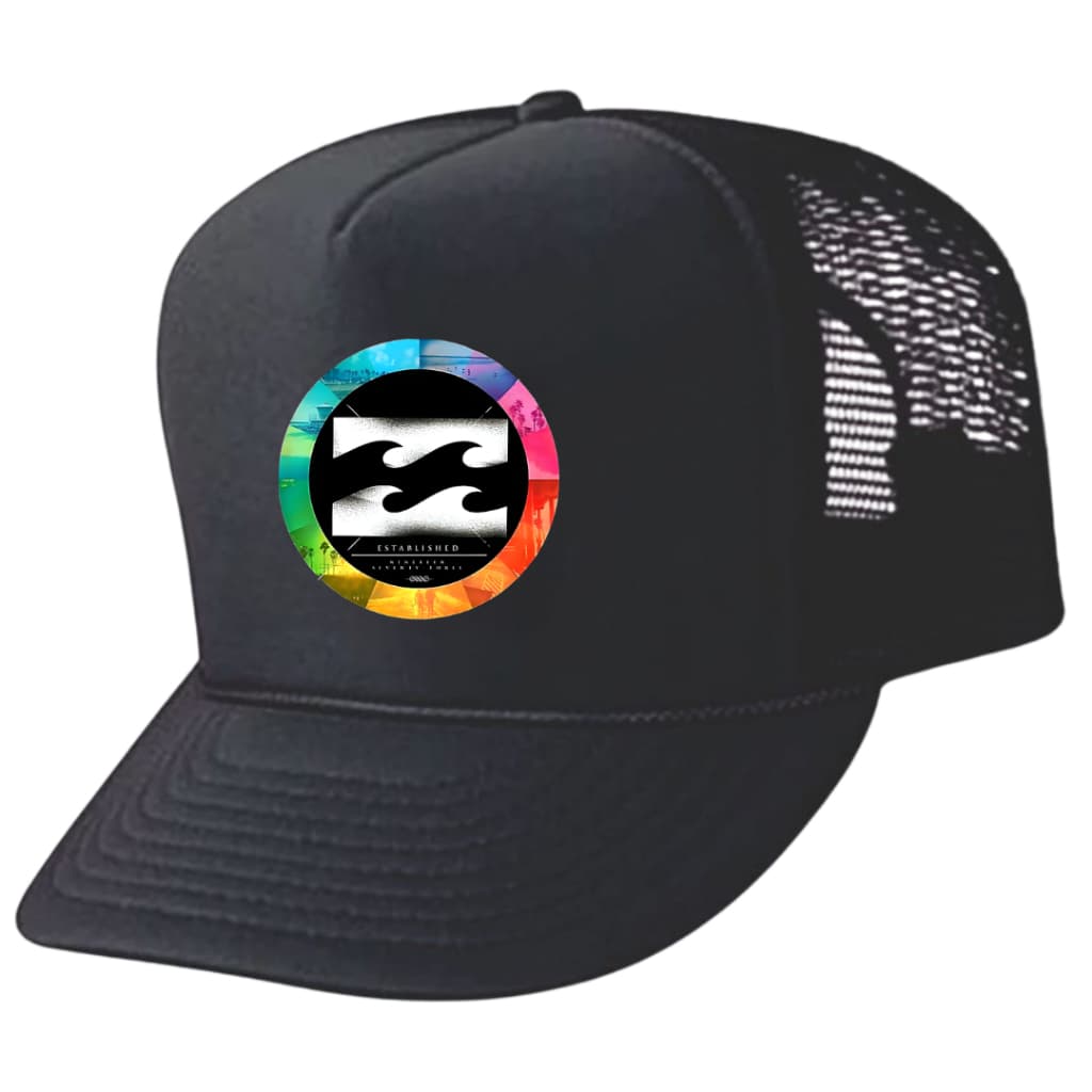 Boné Quiksilver Colorido Aba curva Trucker Telinha Unissex Respiravel