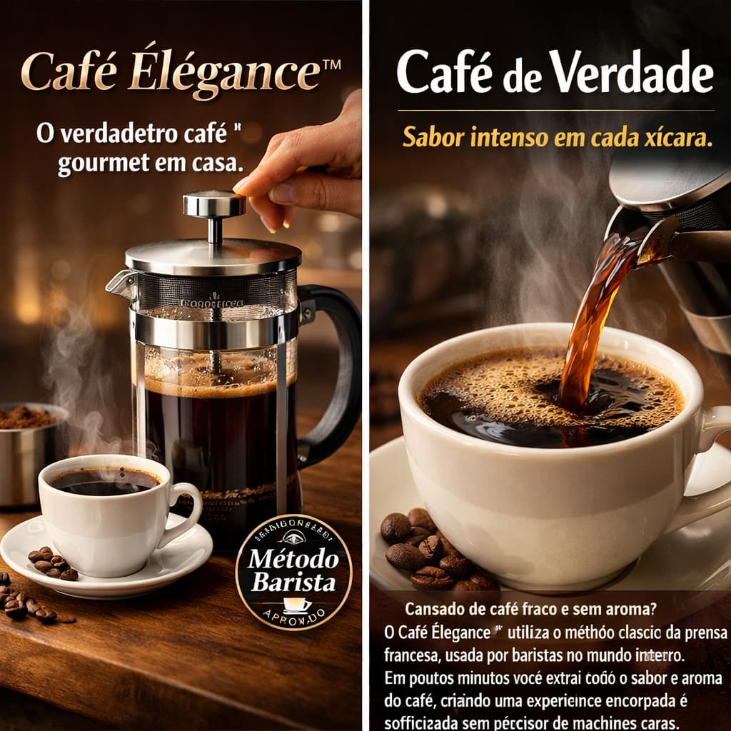Café Élégance™ Prensa Francesa 300ml Cafeteira Vidro Café Gourmet