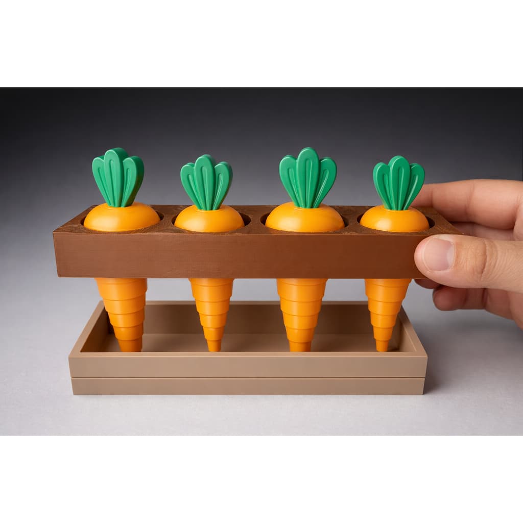 Horta de Cenouras Brinquedo Antiestresse – Peças Encaixáveis Sensorial