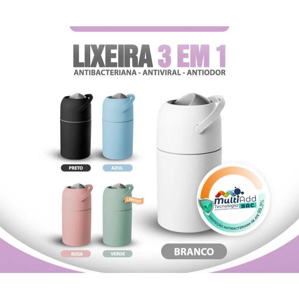 Lixeira Antiodor para Fraldas | Tampa com Vedação | Ideal para Quarto de Bebê
