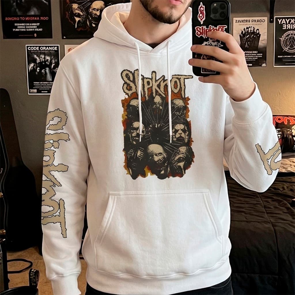 Blusa de Frio Banda Slipknot Moletom com Capuz Estilo Rock Metalcore Casaco