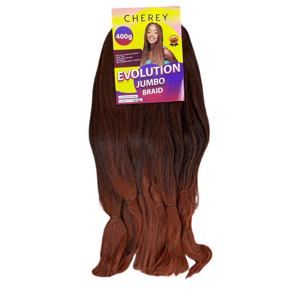 Jumbo 400 Gramas Cor T1b/350  Preto Com Ruivo Para Tranças Twist,Tranças Nagô entre outras