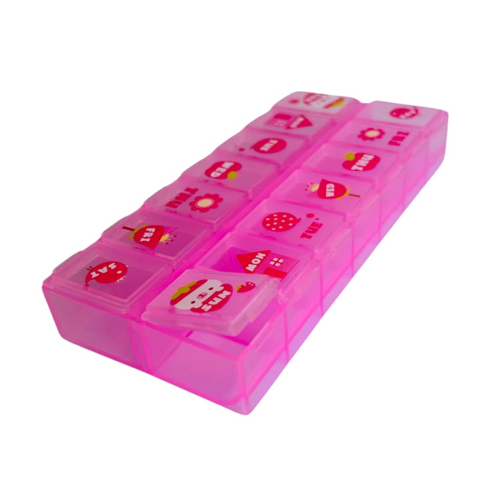 Porta Comprimidos Pink Strawberry - 14 Compartimentos