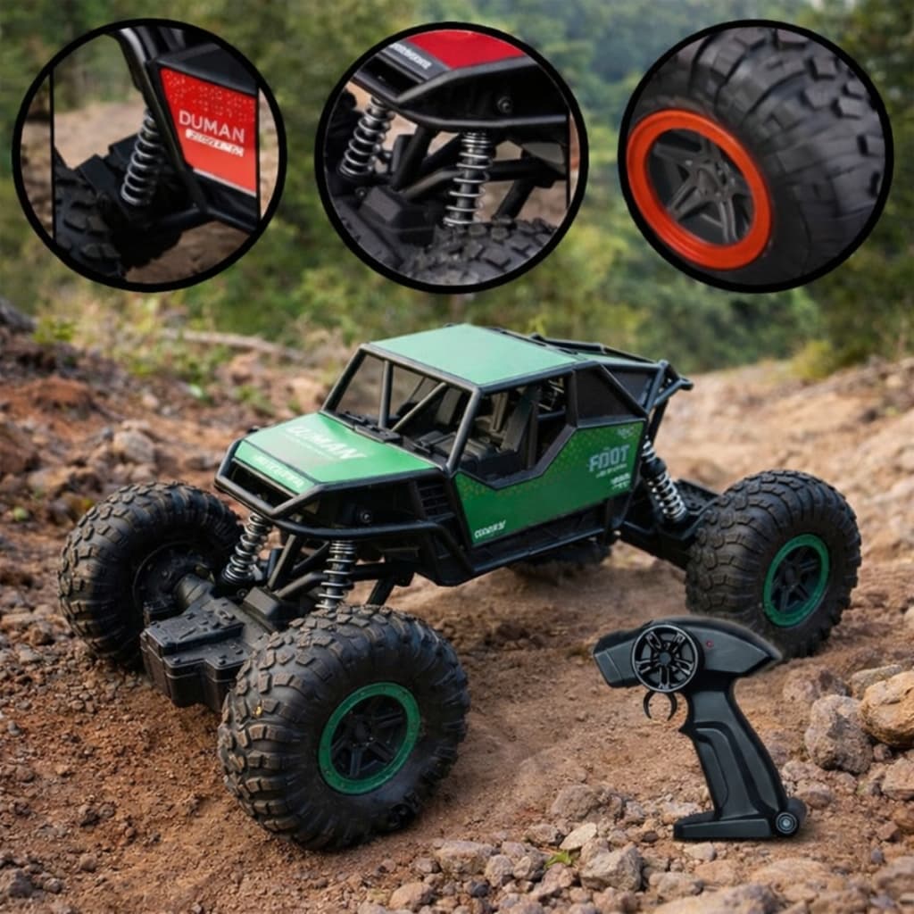 Carrinho de Controle Remoto Jeep Monster Truck Brinquedo Bateria Recarregável Infantil