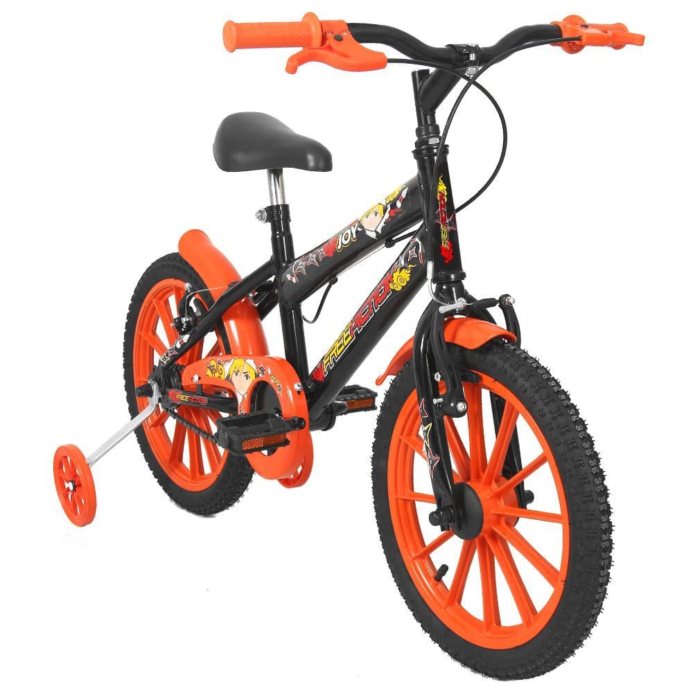 Bicicleta Infantil Aro 16 Joy Com Rodinhas Freio V-Brake Proteção Corrente Quadro MTB Infantil