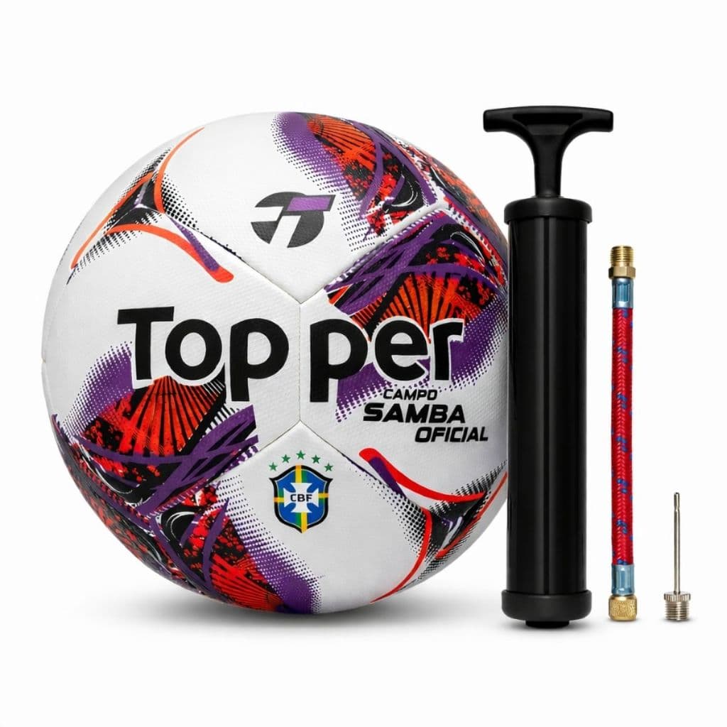 Bola de Futebol Campo Topper Samba Termotec Tamanho N°5 + Bomba de Ar