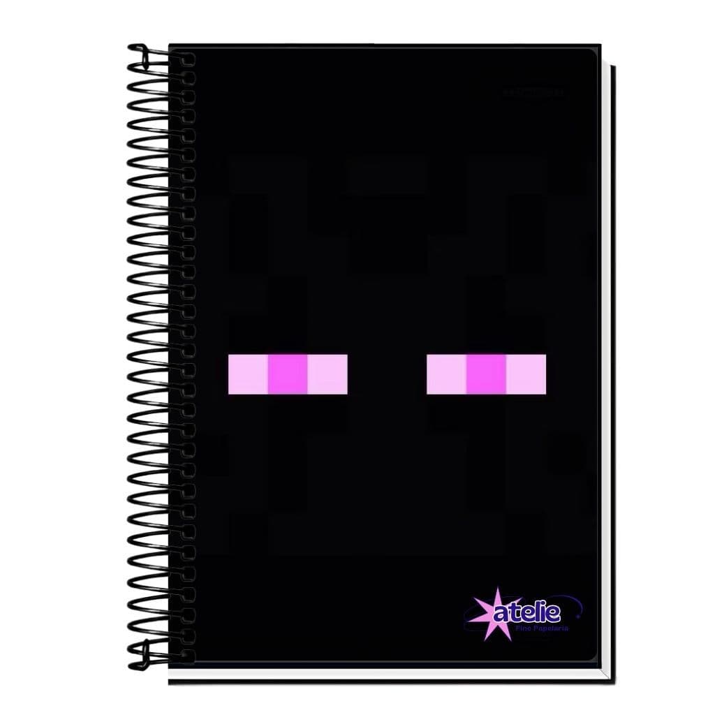 Caderno escolar,colegial personalizado com o tema do minecraft - capa dura 01 ate 20 materias - Universitário.