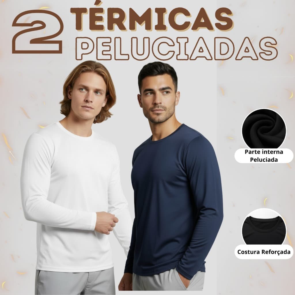 Kit 2 Blusas Térmicas Peluciadas Masculinas – Segunda Pele Ideal para Dias Frios e Inverno