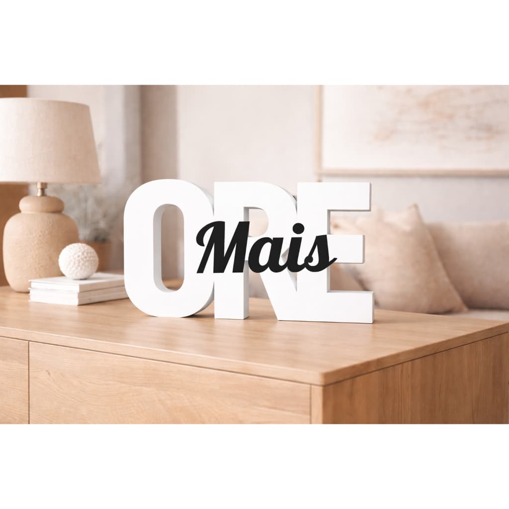 Enfeite Decorativo Ore Mais Frase Cristã para Sala Aparador
