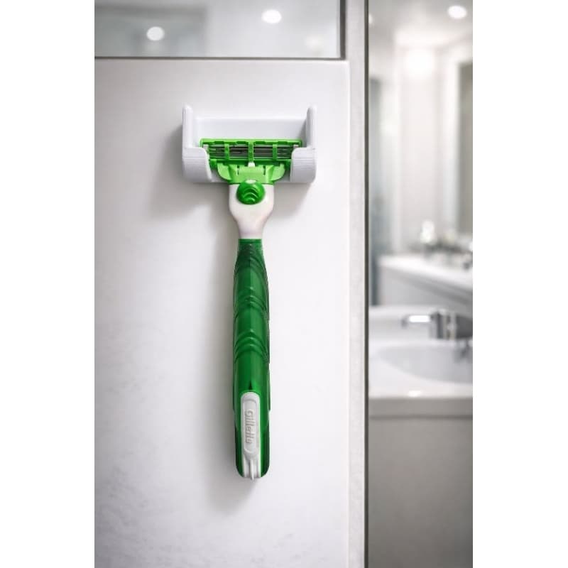 Suporte Para Gillette de Parede Porta Aparelho de Barbear Organizador Banheiro com Fita Dupla Face