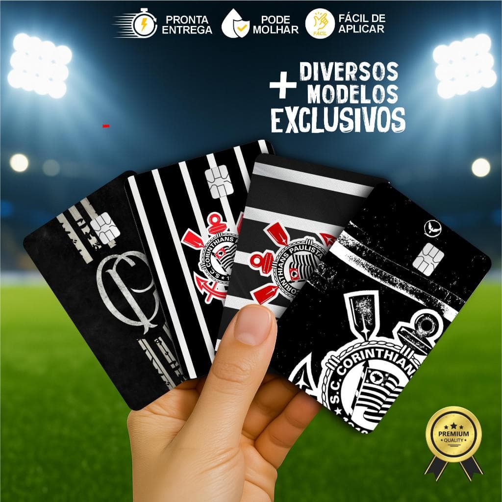 Adesivo Película para Cartão | Corinthians, Timão, Alvinegro, Time do Povo, Coringão
