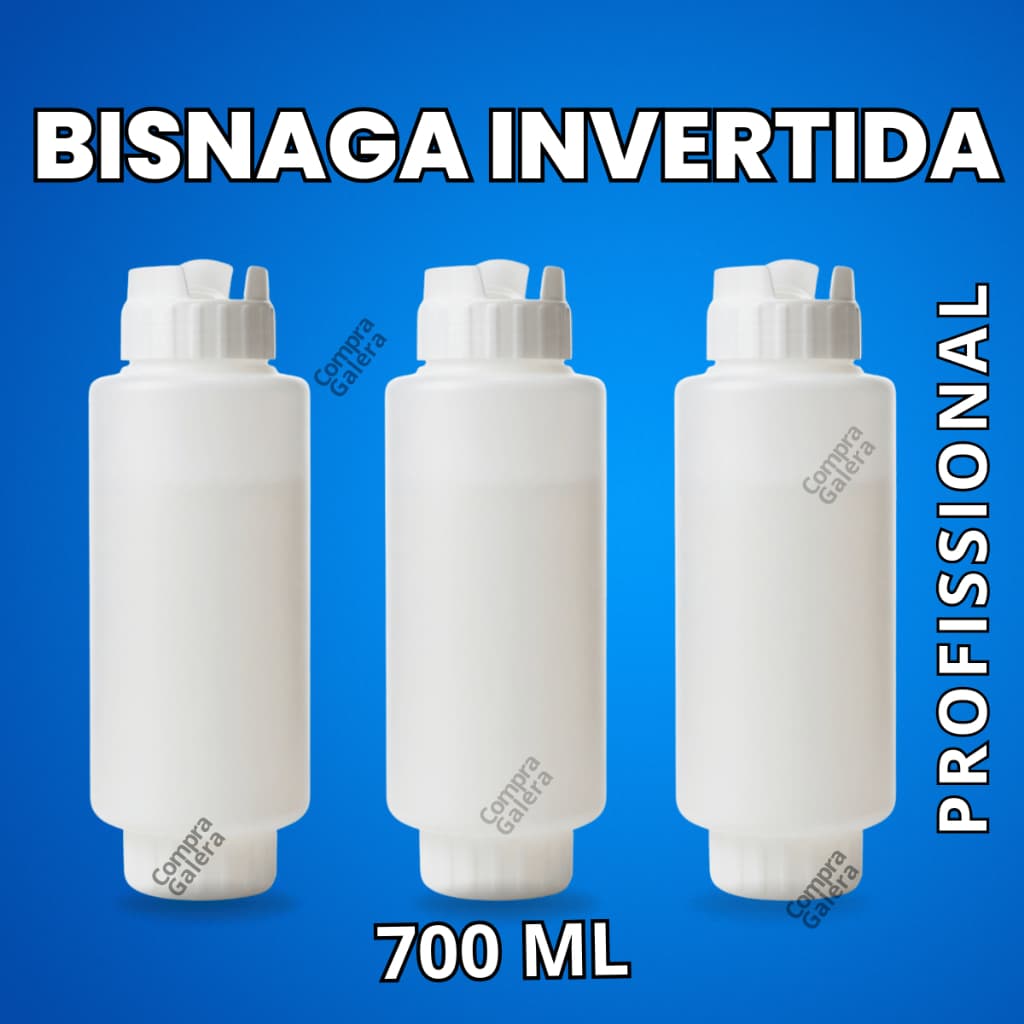 Bisnagas FIFO Invertidas 700 ml Profissional para Molhos, Ketchup, Mostarda, Maionese e Caldas