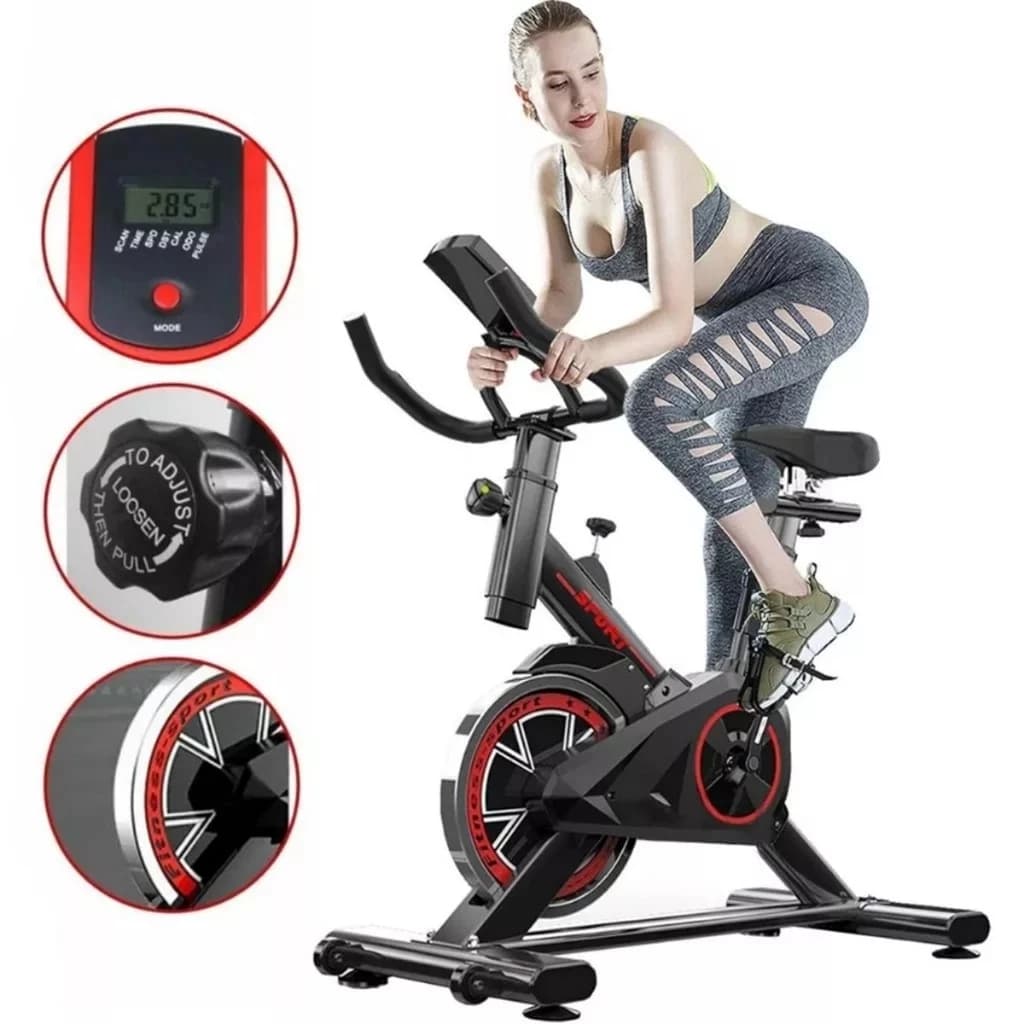 Bicicleta Spinning Ergométrica Profissional Ajustável e Silenciosa para Academia e Casa, Suporta 120kg -V3