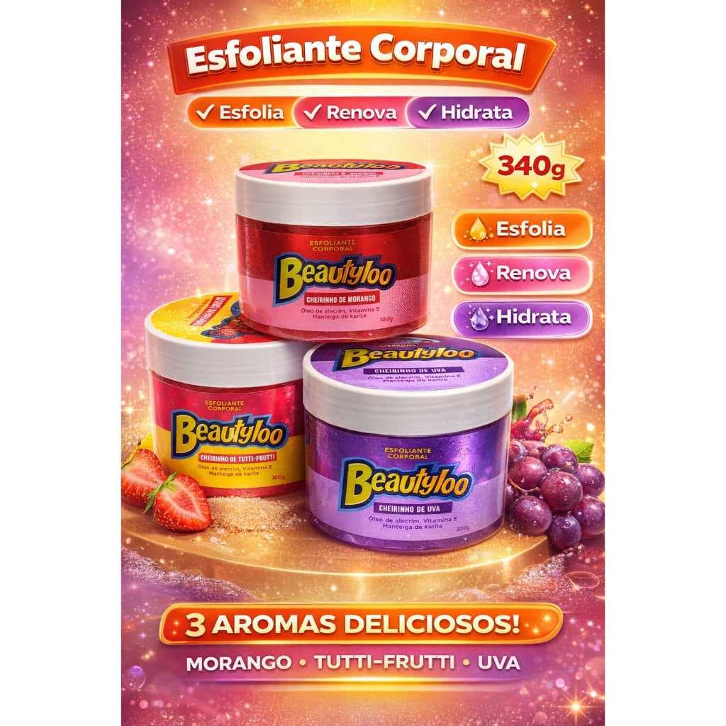 ESFOLIANTE CORPORAL CHEIRINHO DE CHICLETE - BEAUTYLOO