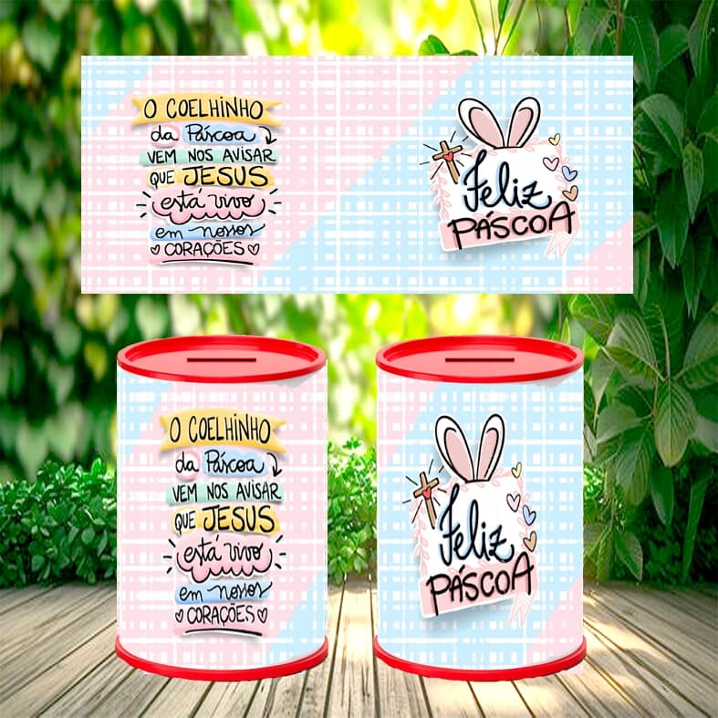 Cofrinho Personalizado - Páscoa  - Lembrancinha Infantil - Páscoa Cristã