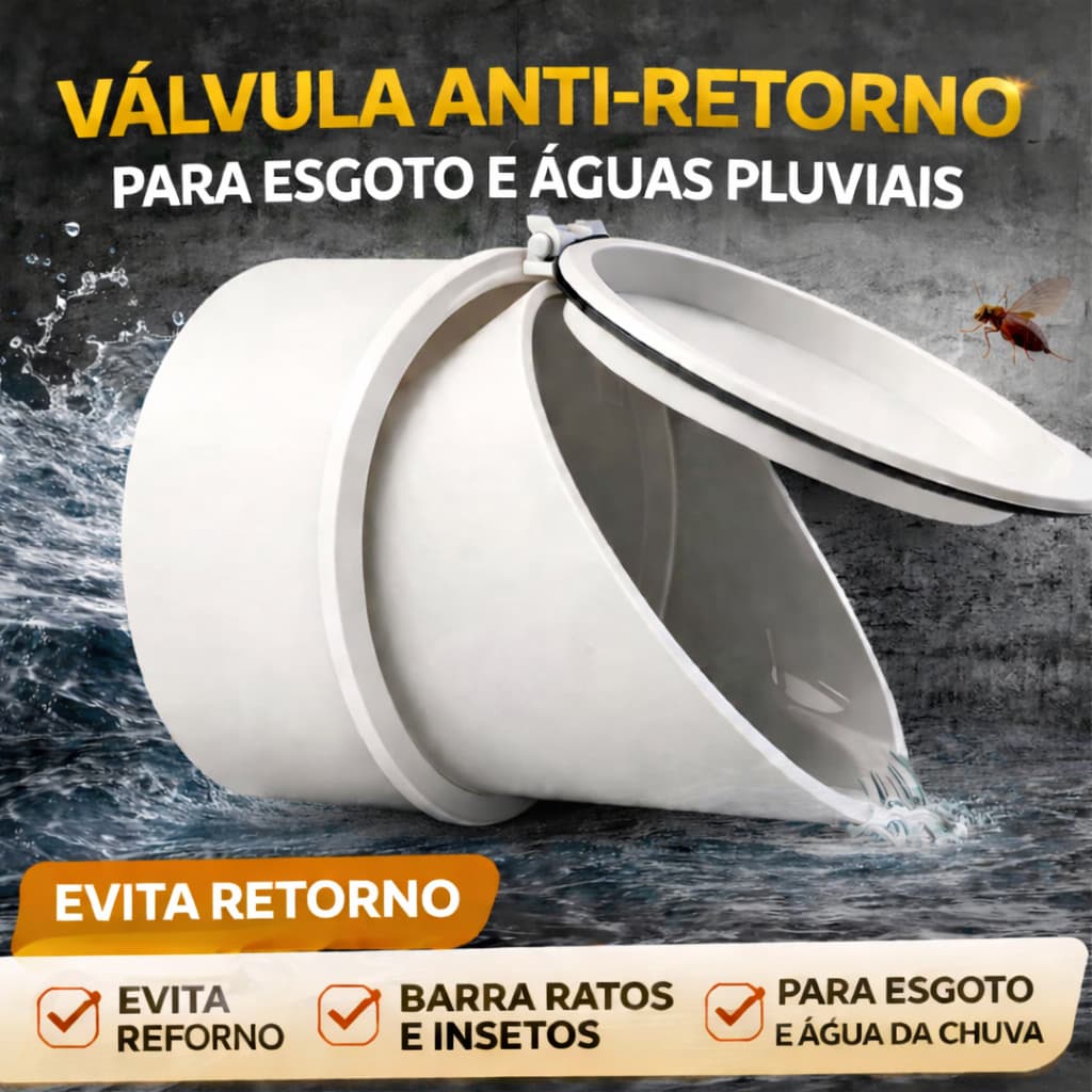 Válvula de Retenção Esgoto Branca 100mm Ponteira Evita mal cheiro animais promoção