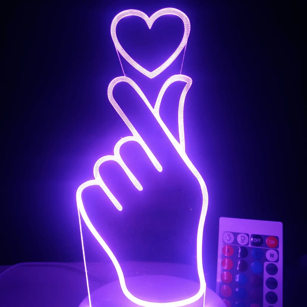 Presente Dia dos Namorados Luminaria BTS Kpop Abajur LED de Mesa P/ Namorada Quarto Casal Decoração