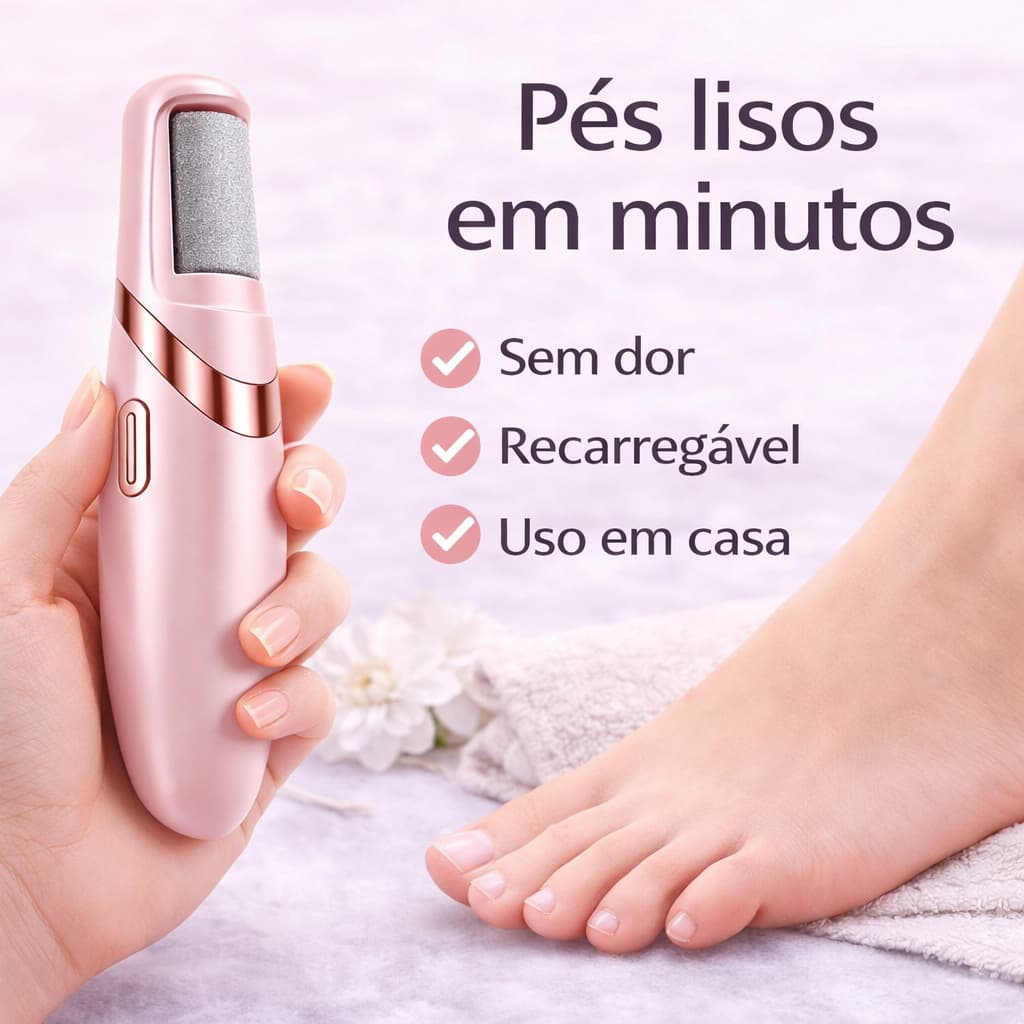 Lixa de Pé Elétrica Recarregável Removedor de Calos Profissional à Prova D’Água Pedicure