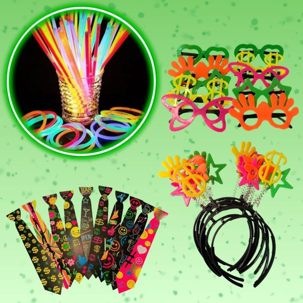 Kit 130 itens Neon Para Festa Balada Aniversario Casamento Brilho Fluorescente