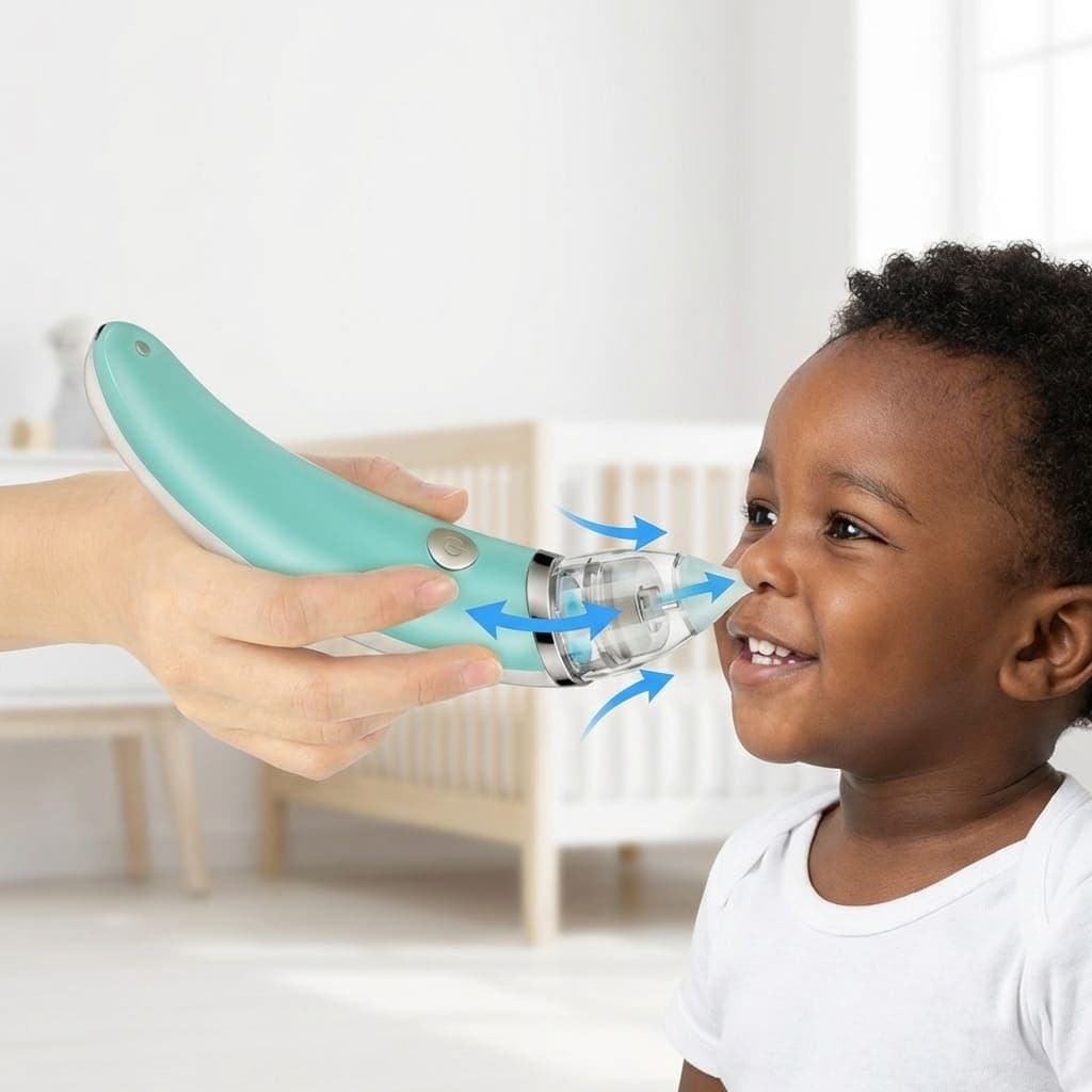 Aspirador Nasal Para Bebês Silicone Elétrico Recarregável 5 Potências Sucção