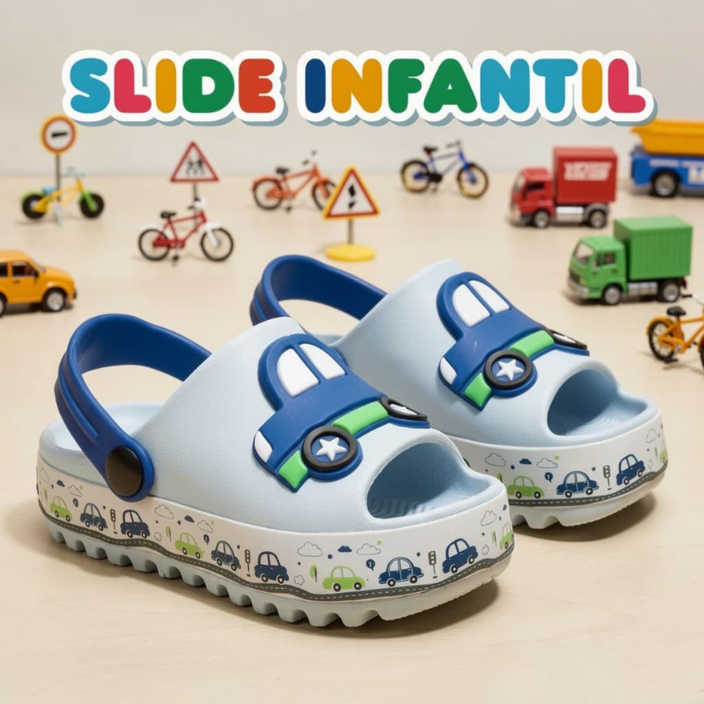 Sandália Infantil Menino Papete Antiderrapante Com Amortecimento