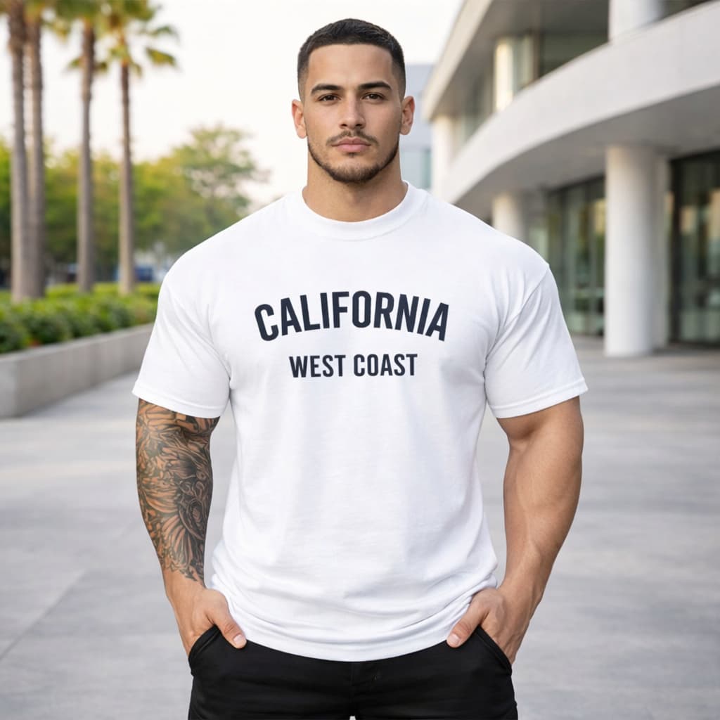 Camiseta Plus Size Masculina California Básica Estilosa Algodão Premium G1 G2 G3 G4