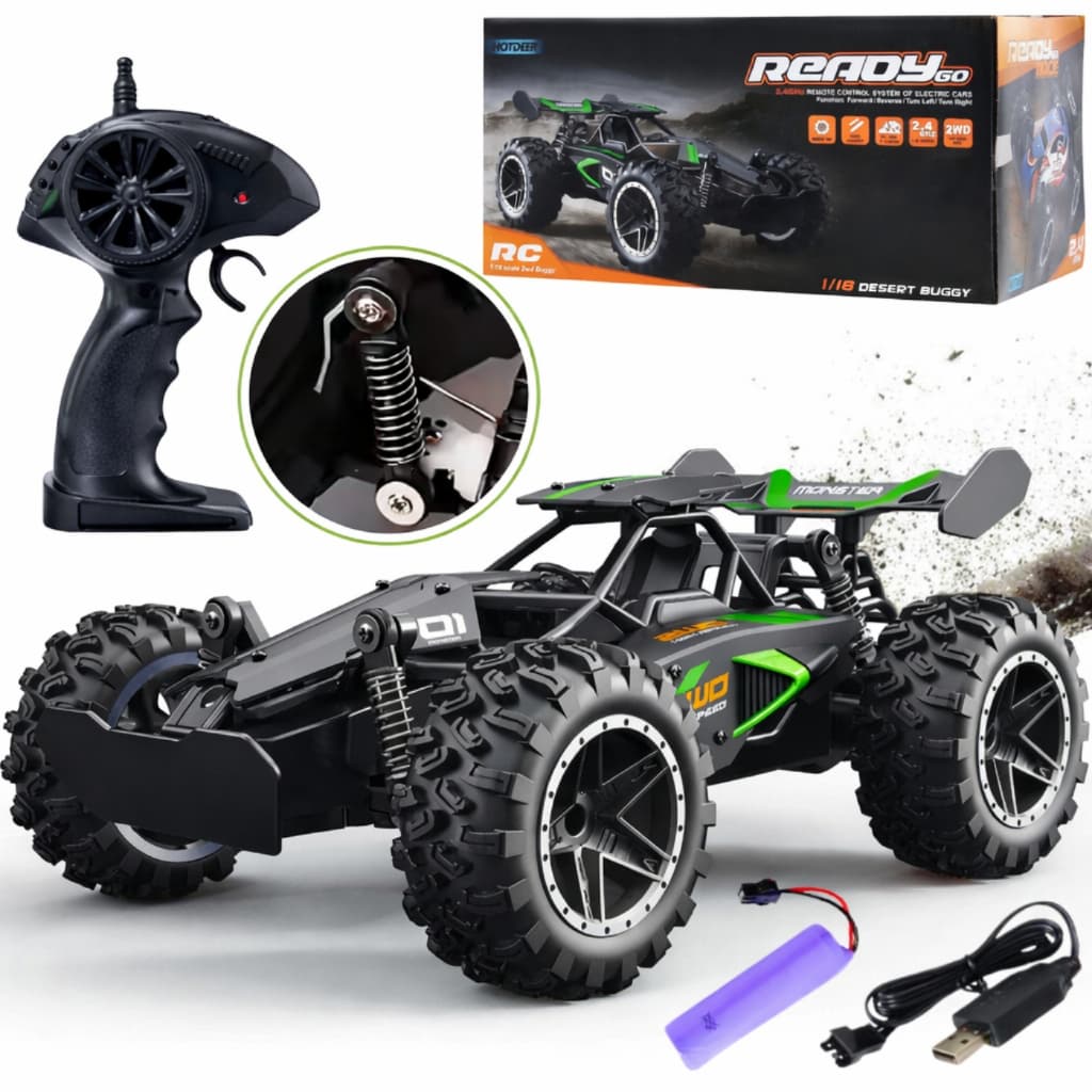 Carrinho de Controle Remoto Grande Recarregável Off Road Cross Menino 1:18